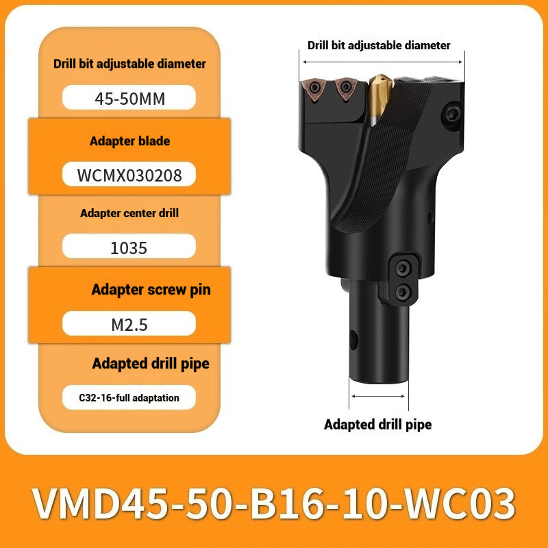 1148-Large hole centering drill deep hole machining u drill machining deep hole WMD indexable violent fast drill adjustable diameter Shandong Denso Pricision Tools Co.,Ltd.
